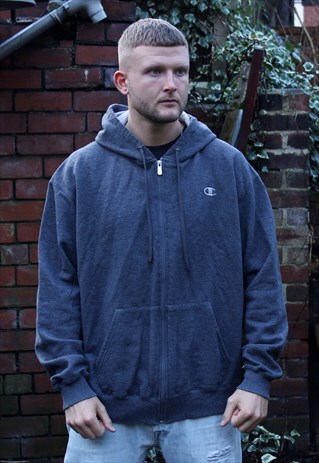 VINTAGE GREY CHAMPION HOODIE XL