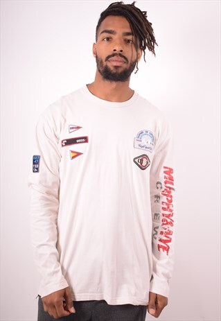 MURPHY & NYE MENS VINTAGE TOP LONG SLEEVE XL WHITE 90S