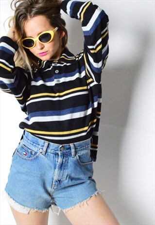 VINTAGE 90S STRIPED POLO SHIRT