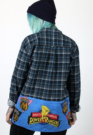 POWER RANGERS REWORKED VINTAGE PLAID SHIRT