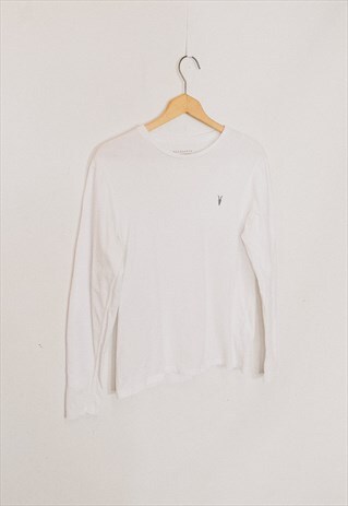 VINTAGE ALLSAINTS WHITE CLASSIC LONG SLEEVE TOP