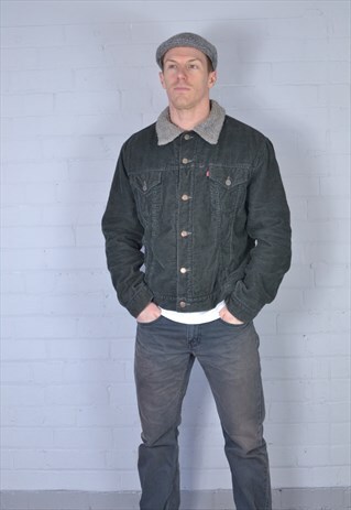VINTAGE LEVI'S CORDUROY FLEECE LINED CORD SHERPA JACKET