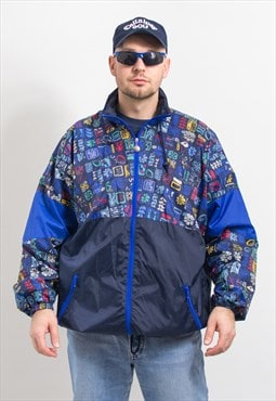 Vintage 90's printed shell jacket multi colour windbreaker