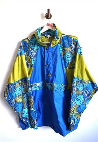 VINTAGE WINDBREAKER RAINCOAT SPORTS JACKET WITH HOOD PARKA