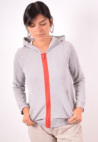 REEBOK WOMENS VINTAGE HOODIE JACKET MEDIUM GREY 90S