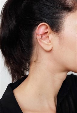 Double Line Ear Cuff Earrings Women Sterling Silver Earrings