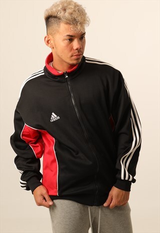 VINTAGE ADIDAS EMBROIDERED LOGO ZIPPED SWEATSHIRT