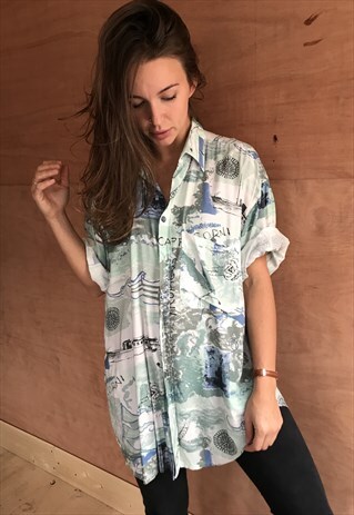 PATTERNED OVERSIZED RETRO VINTAGE UNISEX FESTIVAL SHIRT