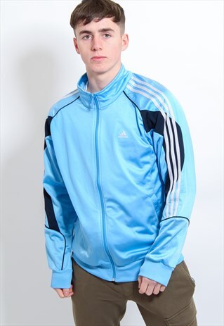 VINTAGE ADIDAS JACKET IN BLUE LARGE
