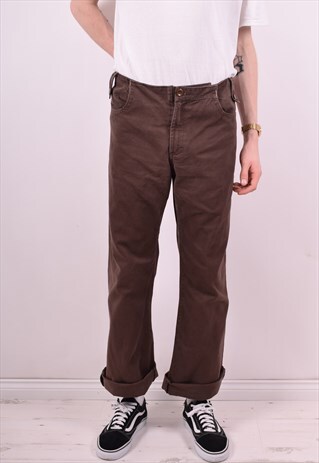 CAVALLI MENS VINTAGE JEANS W38 L32 BROWN 90'S