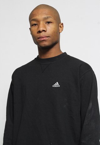 VINTAGE ADIDAS BLACK LOGO SWEATSHIRT