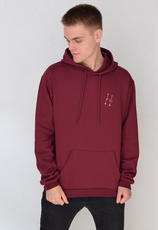 BURGUNDY ARROWS (WHITE) HOODIE