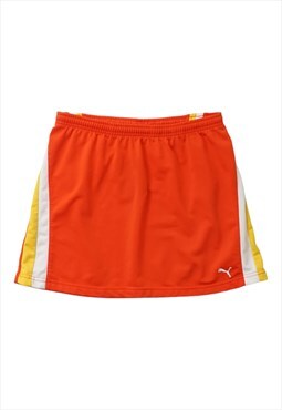 Vintage Puma Sports Orange Mini Skirt Womens