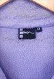 VINTAGE ABSTRACT FLEECE PURPLE QUARTER ZIP WITH PATTERN 90S