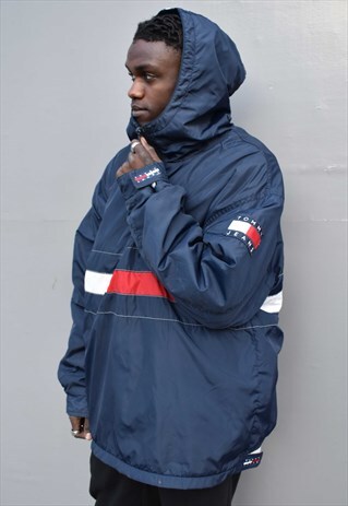 VINTAGE 90S TOMMY HILFIGER WINDBREAKER FLEECE LINED JACKET