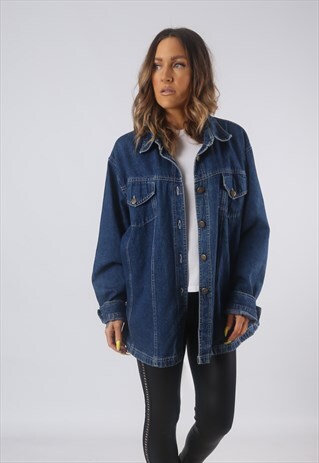 VINTAGE DENIM SHIRT OVERSIZED FITTED UK 24 5XL (BCN)