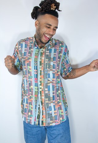 VINTAGE HAWAIIAN CRAZY PATTERNED SHIRT