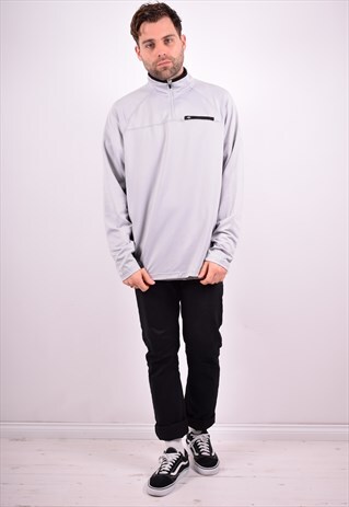 FILA MENS VINTAGE TRACKSUIT TOP LARGE GREY 90'S