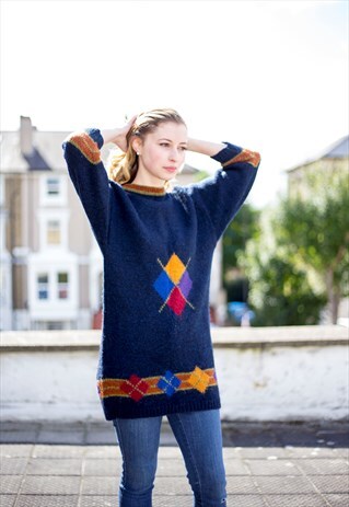 NAVY LONGLINE JUMPER