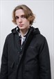 VINTAGE 90S WORKWEAR BLACK HOODIE ZIP UP RANGER JACKET MEN S