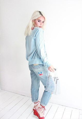 VINTAGE 90S BABY BLUE ADIDAS TRACKSUIT JACKET