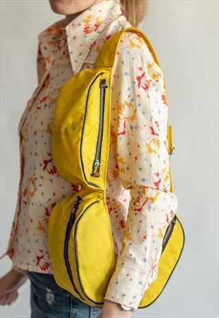 VINTAGE 80S' YELLOW MAXI BUMBAG