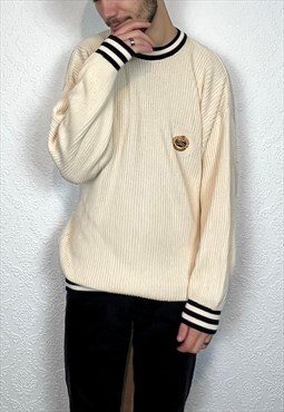 Vintage Burberrys White Cotton Sweater