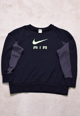 Vintage Nike Air Black Grey Print Sweater