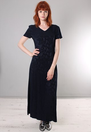 VINTAGE 90S LAURA ASHLEY SATIN TEXTURED MAXI DRESS