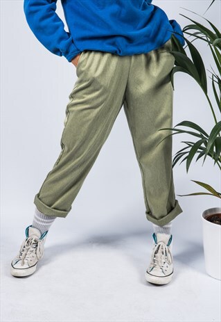 VINTAGE 1990S HIGH-WAISTED TROUSER IN GREEN
