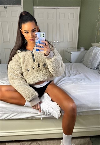 OVERSIZED HALF-ZIP SHERPA HOODIE-UNISEX