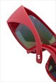 RIMLESS VISOR SUNGLASSES IN TORTOISE WITH RED MIRROR LENS