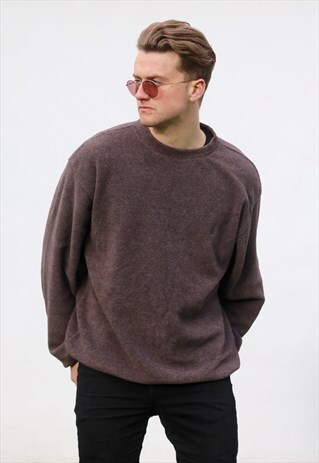 NAUTICA USA 90S STUNNING MARL MINIMALIST FLEECE SWEATSHIRT