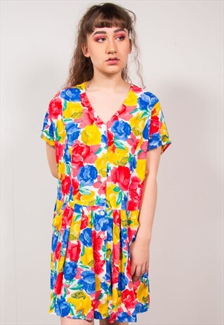 VINTAGE 90'S FLORAL PATTERN DRESS