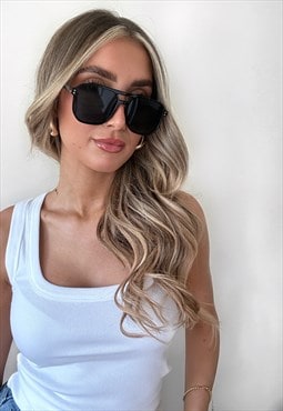 Black aviator sunglasses