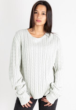 VINTAGE 80S TOMMY HILFIGER KNIT CABLE JUMPER / S9826