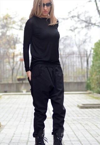 LOOSE BLACK PANTS/HAREM PANTS/EXTRAVAGANT BLACK PANTS