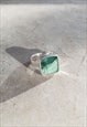 RAY SIGNET SILVER & EMERALD RING