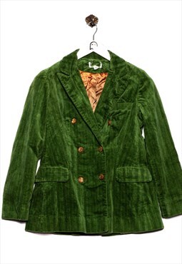 Vintage Secondhand Blazer Wooden Buttons Green