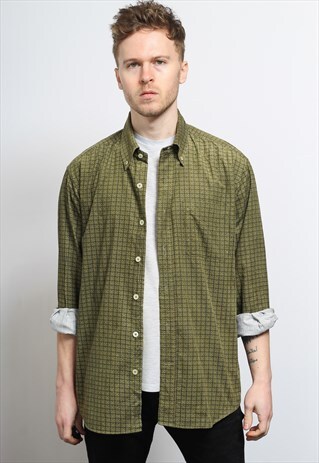 VINTAGE CORDUROY CORD SHIRT GREEN