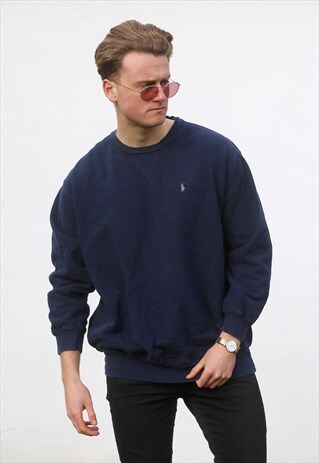 RALPH LAUREN USA 90S MINIMALIST DEEP NAVY SWEATSHIRT