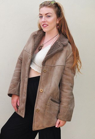VINTAGE SHEEPSKIN SHEARLING COAT