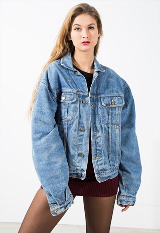 VINTAGE 80S ORIGINAL LEE LINED DENIM JACKET / S2059