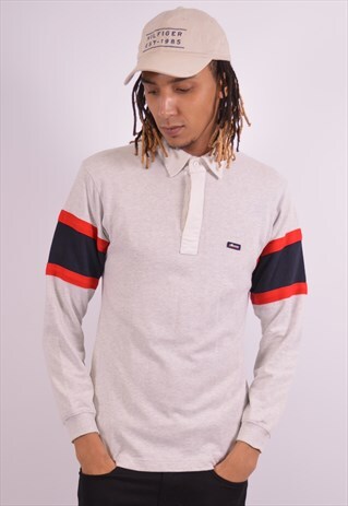 VINTAGE ELLESSE RUGBY POLO SHIRT GREY