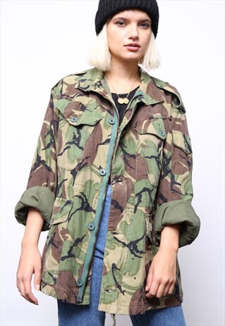 VINTAGE GREEN ARMY CAMO JACKET