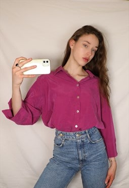 Vintage plain purple long sleeves shirt Must-have minimalist