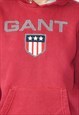 VINTAGE 90S GANT EMBROIDERED SWEATSHIRT HOODIE MADE IN USA