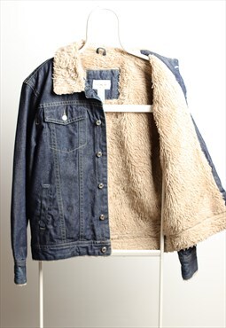 Vintage Calvin Klein Jeans Sherpa lined Denim Jacket Navy