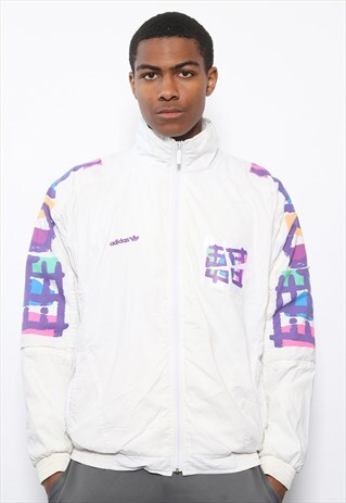 VINTAGE ADIDAS LOGO TRACK JACKET WHITE