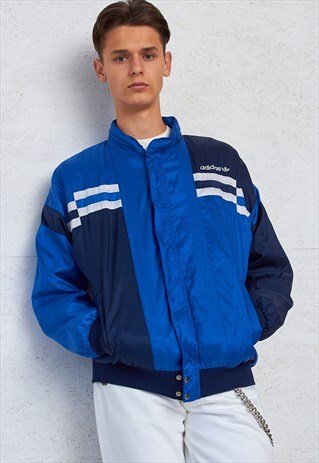 VINTAGE BLUE ADIDAS TRACK ZIP JACKET